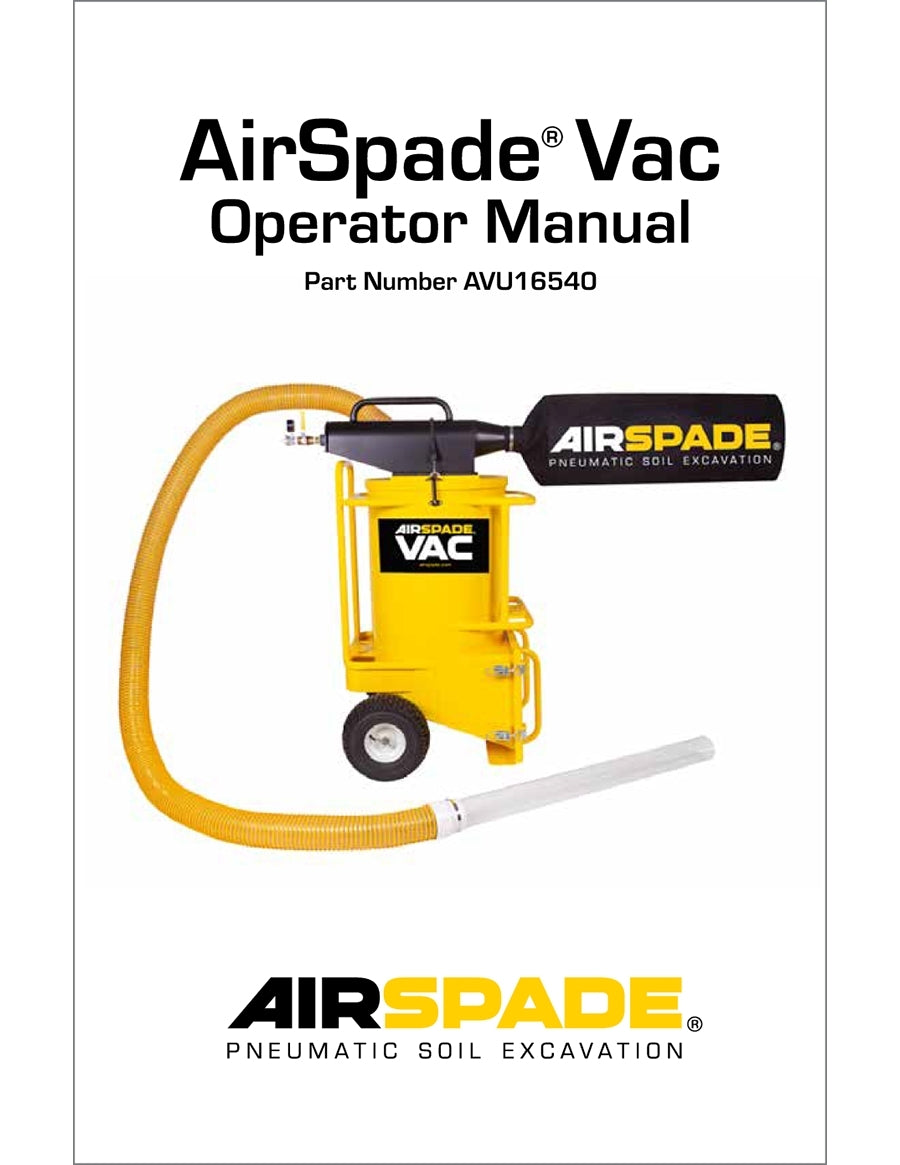 AirSpade Vac Operating Manual Literature Thumbnail