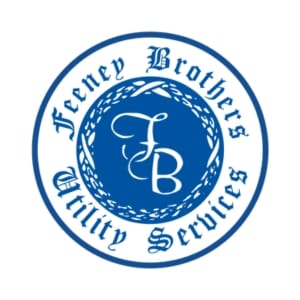 Feeney Brothers Utility Services logo with blue circular design and 'FB' initials.