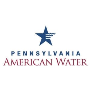 Pennsylvania American Water logo with a blue star and water wave design on a white background