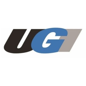Logo with 'UG' initials on a white background