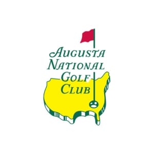 Logo of Augusta National Golf Club with a golf flag and map of the United States.