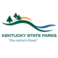 Kentucky State Parks logo with trees and mountains on a white background