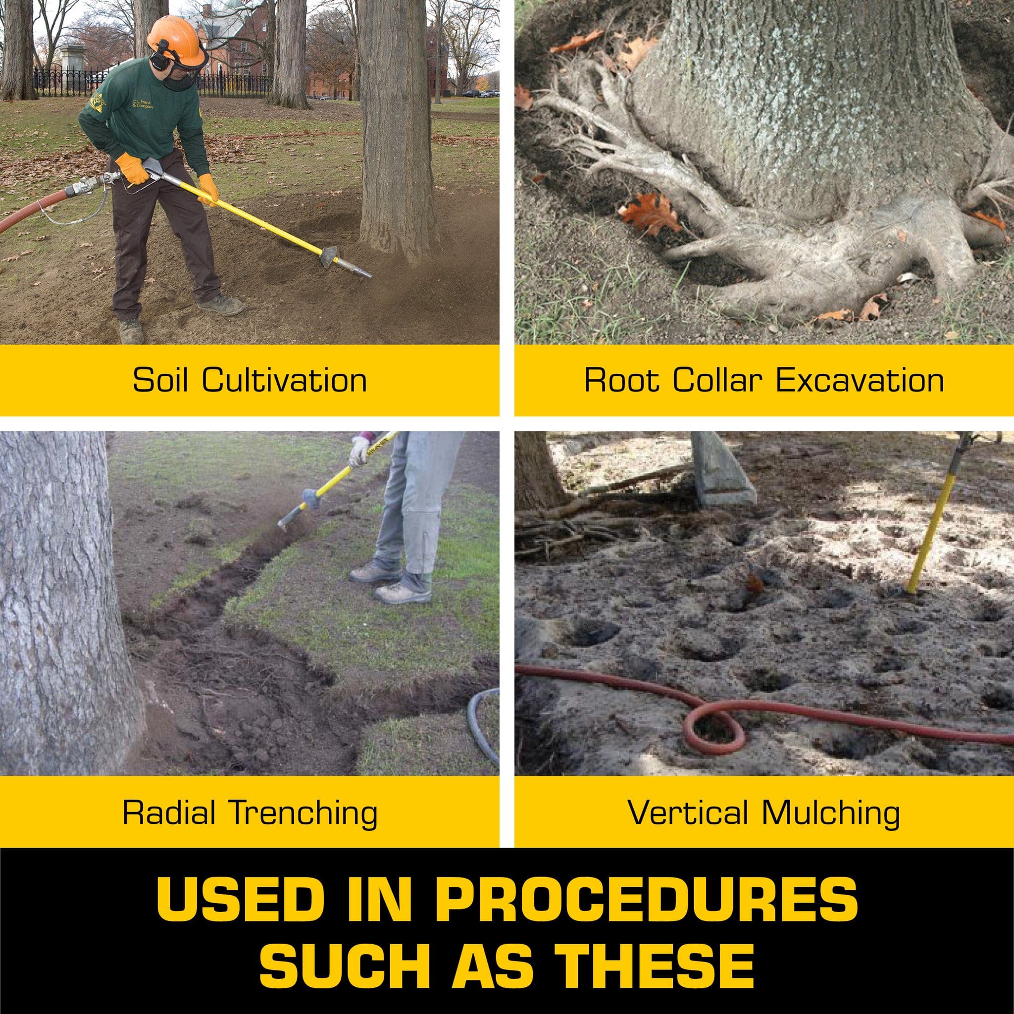 AirSpade Arbor Procedures - Soil Cultivation, Root Collar Excavation, Radial Trenching, Vertical Mulching