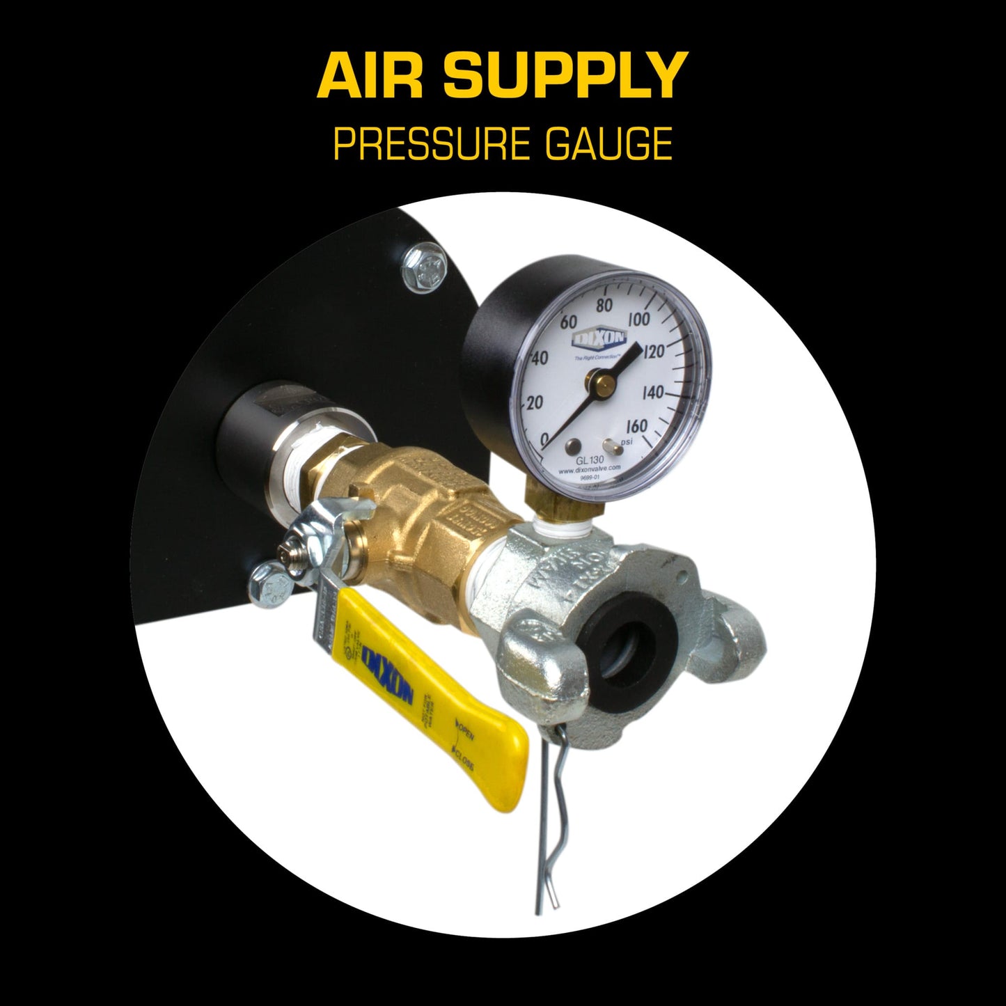 AirSpade Vac Vacuum Excavator - Air Supply Pressure Gauge