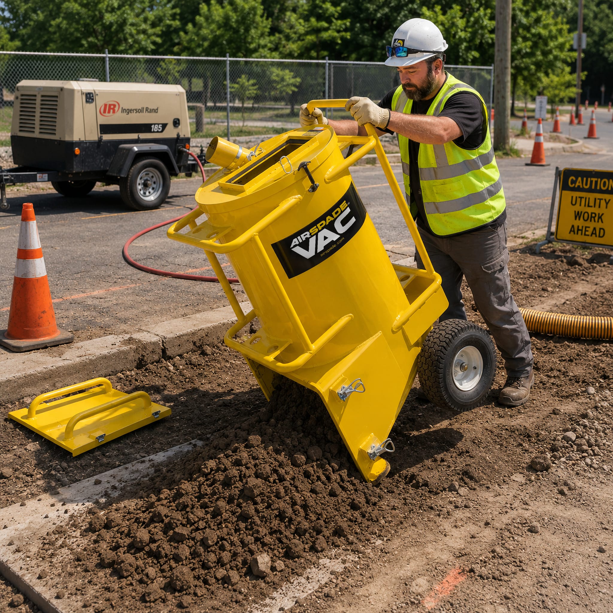AirSpade Vac Vacuum Excavator in Use - Dump Door