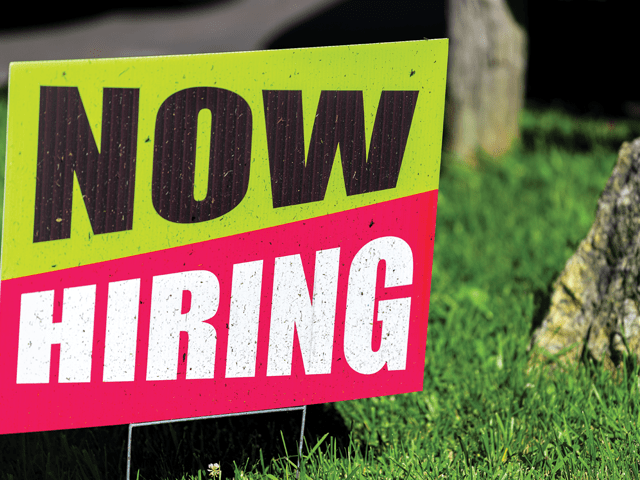 Now Hiring sign
