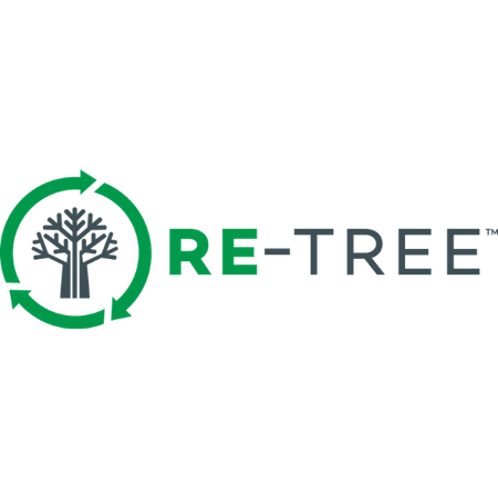 RE-TREE logo with a green tree icon on a transparent background