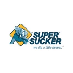 Super Sucker logo with a blue elephant graphic on a white background